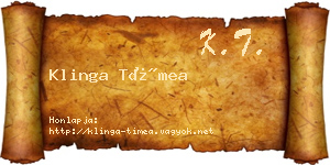 Klinga Tímea névjegykártya