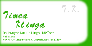 timea klinga business card